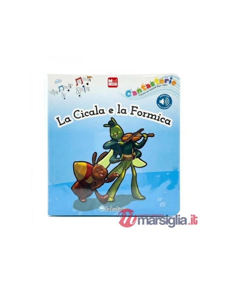FABULINIS-LIBRO CANTASTORIE "LA CICALA E LA FORMICA" (CON REGISTRATORE VOCALE)